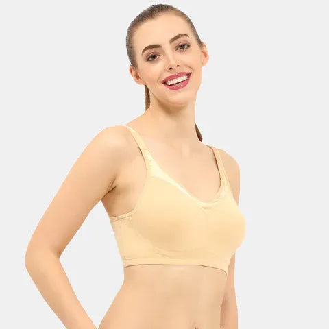 Nude t shirt bra Envie non wired non padded full coverage seamless bra invisible under white clothes daily wear