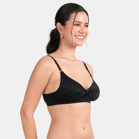 Envie Non-Padded Non-Wired 3/4th Coverage Lace Bra - NVB1133 (Black)