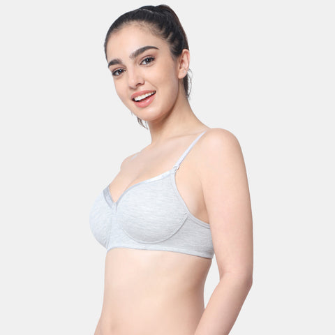 Envie Padded Non-Wired 3/4th Coverage T-Shirt Bra - NVB1007 (Grey Melange)