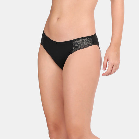 Envie Low Rise Half Rear Coverage Lace Bikini - NVP2060 (Black)