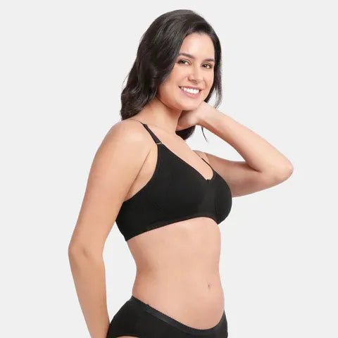 Envie women’s black minimiser bra non padded non wired 3/4th coverage soft cotton bra