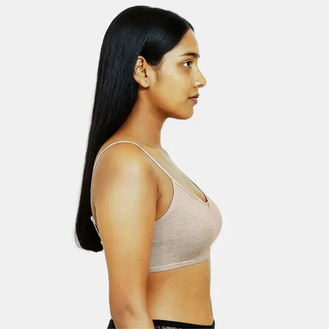 Grey melange T-shirt bra Envie non padded non wired moulded 3/4th coverage comfortable everyday bra