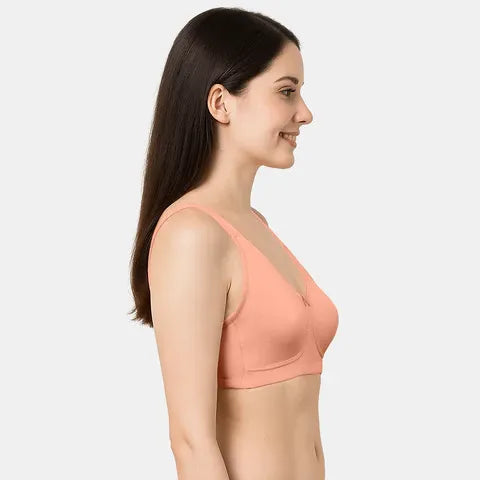 Soft peach T-shirt bra Envie cotton spandex non padded comfortable bra for women