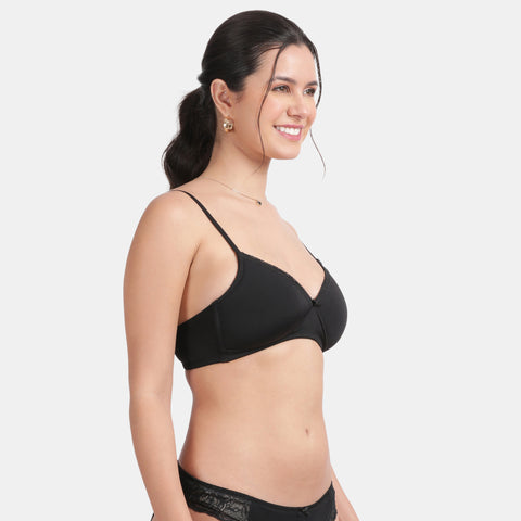 Envie Padded Non-Wired 3/4th Coverage T-Shirt Bra - NVB1128 (Black)