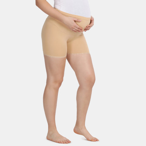 Envie Hugged Fit Maternity Lace Shorts - NVS5031 (Nude)
