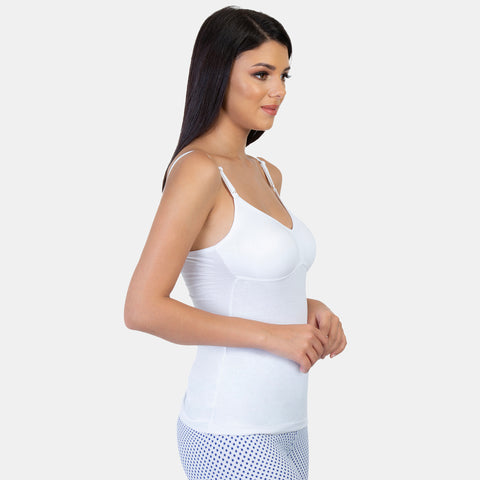 Envie Value+ Regular Fit V-Neck Short Length Moulded Camisole - NVC3004 (White)
