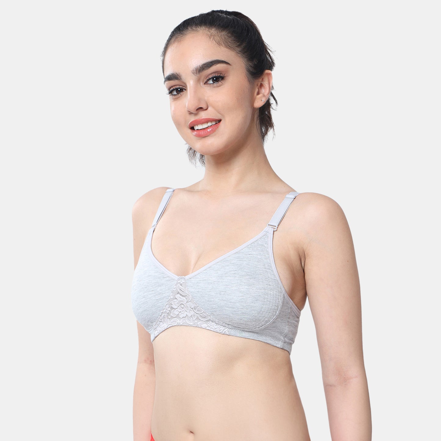 Envie Non-Padded Non-Wired Full Coverage T-Shirt Lace Bra - NVB1088