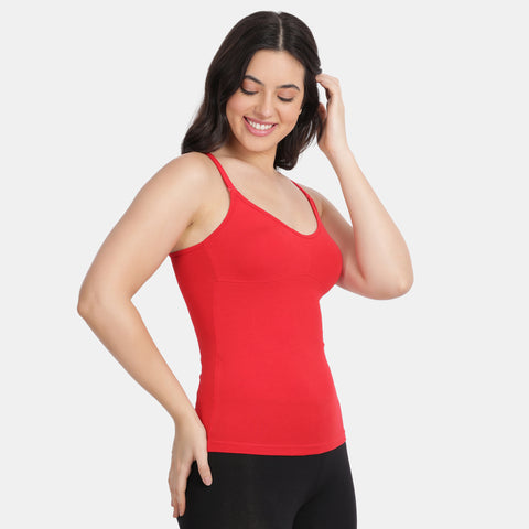 Envie Value+ Regular Fit V-Neck Short Length Moulded Camisole - NVC3004 (True Red)