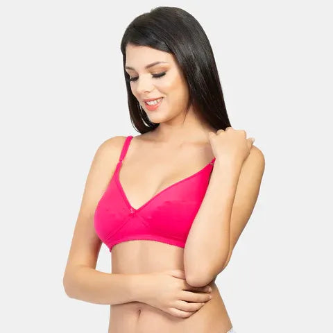 Best minimiser bra India fusia pink Envie NVB1001 non padded non wired 3/4th coverage daily wear comfort bra