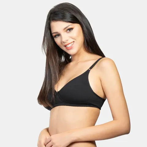 Best minimiser bra India black Envie NVB1001 non padded non wired 3/4th coverage daily wear comfort bra