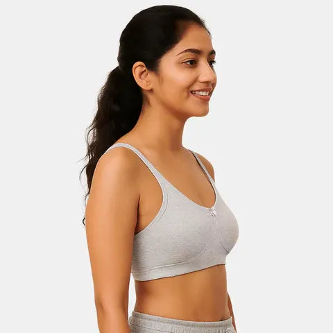 Grey melange T-shirt bra Envie non padded non wired 3/4th coverage comfortable everyday bra