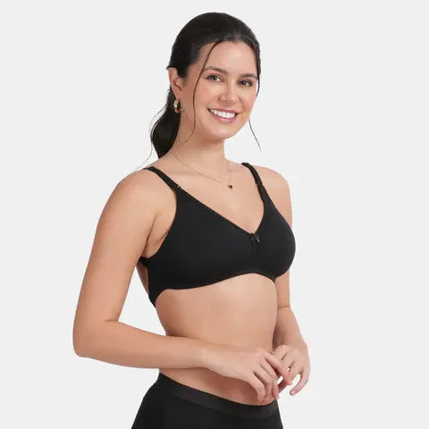 Soft black backless bra Envie cotton spandex non padded comfortable bra for women