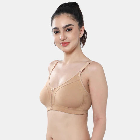 Nude t shirt bra Envie non wired non padded full coverage seamless bra invisible under white clothes daily wear