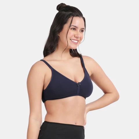 Comfortable navy backless bra Envie non wired non padded 3/4th coverage partywear bra