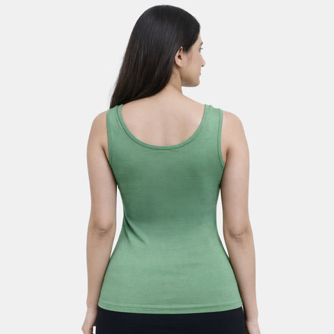 Envie Regular Fit U-Neck Short Length Tank Top - NVC3006 (Fair Green)