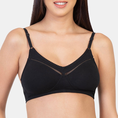 Envie Pack of 2 Padded Non-Wired 3/4th Coverage T-Shirt Bra - NVB1005 (Black-Coral Red)