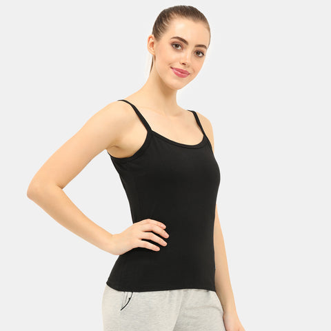 Envie Regular Fit Round Neck Short Length Basic Camisole - NVC3021 (Black)