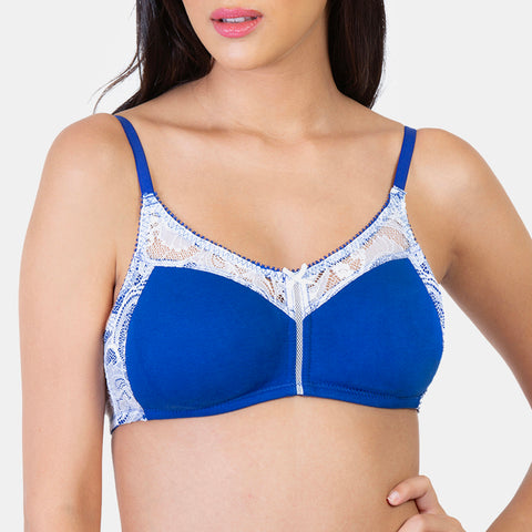 Envie Non-Padded Non-Wired Full Coverage Minimiser Lace Bra - NVB1034 (Sapphire)