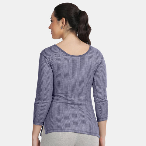 Envie Regular Fit 3/4th Sleeve Thermal Warmer - NVTHTM113 (Navy Melange)