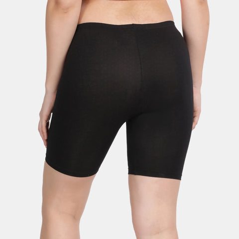 Envie Pack of 2 Hugged Fit Thigh Length Cycling Shorts - NVS5019 (Black)
