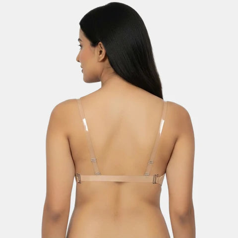 Seamless nude bandeau bra Envie medium coverage transparent back lightweight invisible fashion bra for western outfits