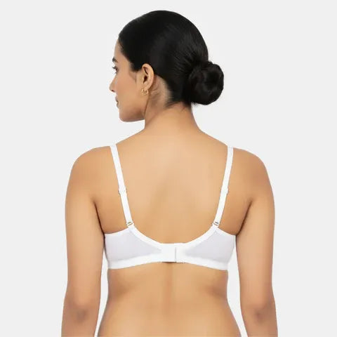 Envie minimiser bra non padded non wired 3/4th coverage NVB1139 white smooth full coverage reducing bust everyday comfort bra for women