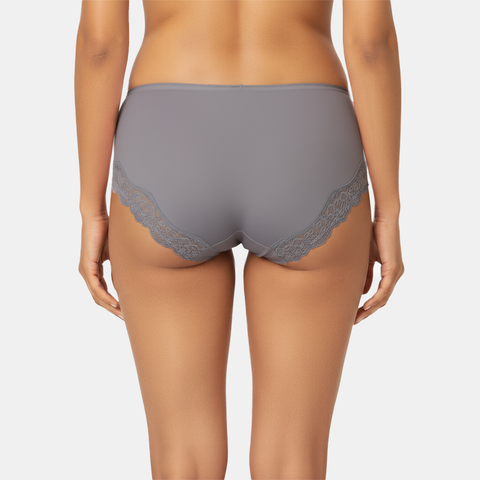Envie Mid Rise 3/4th Coverage Lace Hipster - NVP2064 (Grey Melange)