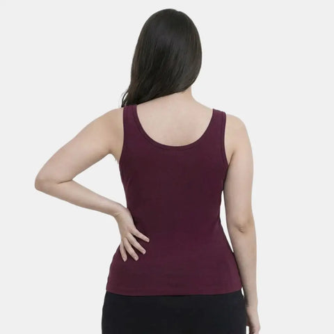 Envie Regular Fit U-Neck Short Length Tank Top - NVC3035 (Wine)