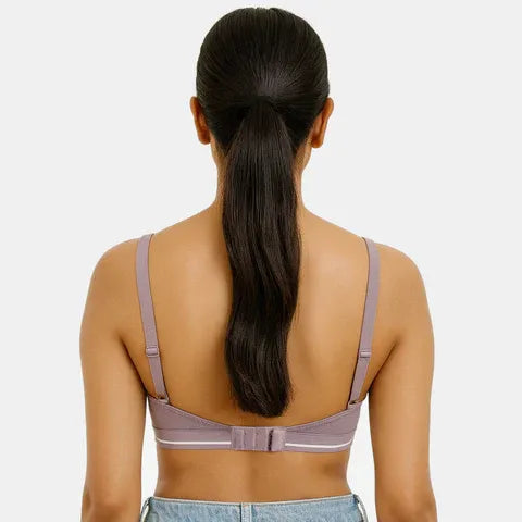 Women’s padded wired 3/4th coverage bra combo in dark purple light purple and grey melange for a shaped comfortable fit