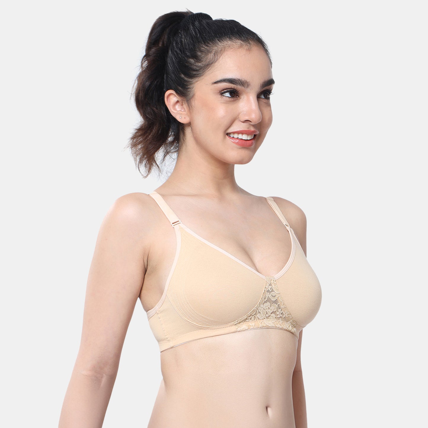 Envie Non-Padded Non-Wired Full Coverage T-Shirt Lace Bra - NVB1088