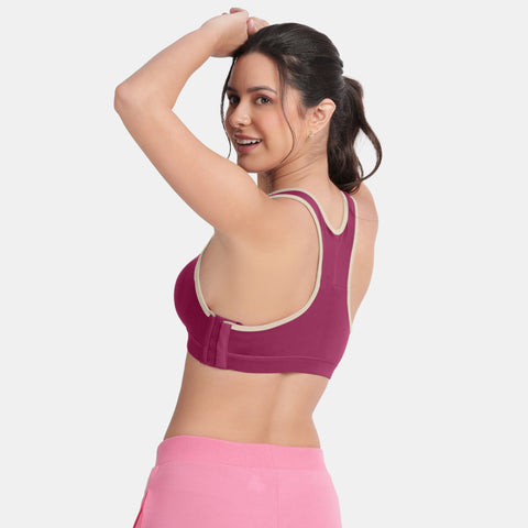 Envie Padded Non-Wired Full Coverage Sports Bra - NVB1050 (Voilet Quartz Mushroom)