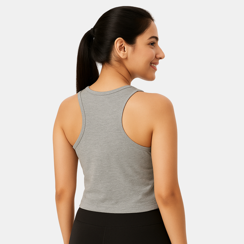 Envie Regular Fit U Neck Short Length Camisole Tank Top - NVC3033 (Grey Melange)