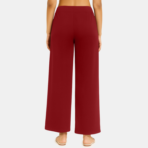 Envie Regular Fit Wide Leg Baggy Pant – NVTP8017 (Dark Maroon)