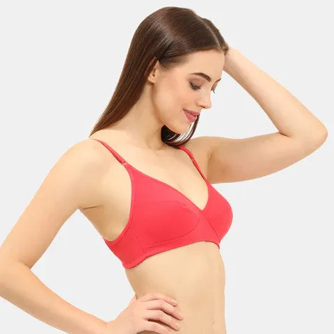 Envie minimiser bra non padded non wired 3/4th coverage NVB1083 red smooth full coverage reducing bust everyday comfort bra for women