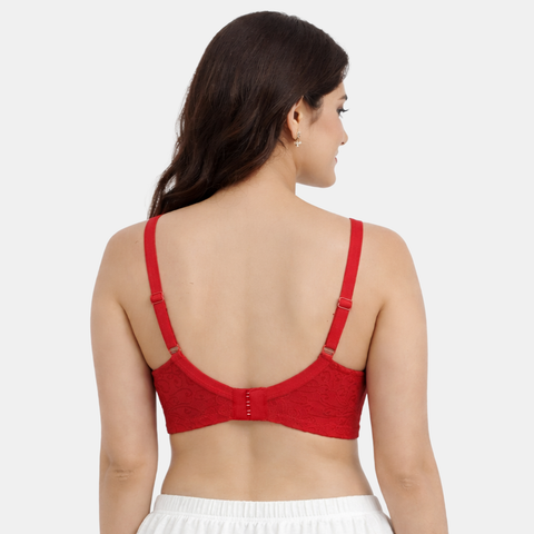 Envie Padded Non-Wired Lace Bra - NVBDU01 (Dark Red)