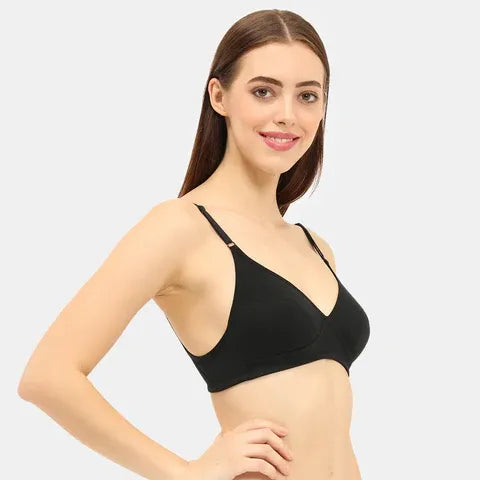 Seamless black minimiser bra Envie 3/4th coverage non wired lightweight comfortable bra for women