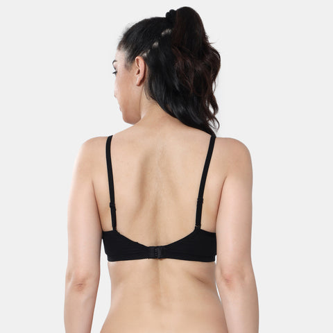 Envie Padded Non-Wired 3/4th Coverage T-Shirt Lace Bra - NVB1115 (Black)