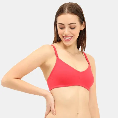 Red t shirt bra Envie non wired non padded full coverage seamless bra invisible under clothes daily wear