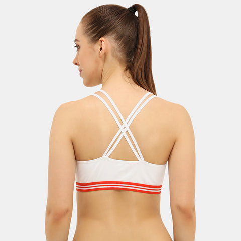 Envie Padded Non-Wired Full Coverage Sports Bra - NVB1069 (White)