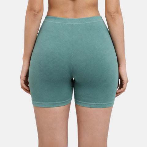 Envie Hugged Fit Thigh Length Cycling Shorts - NVS5019 (Safebrush Green)