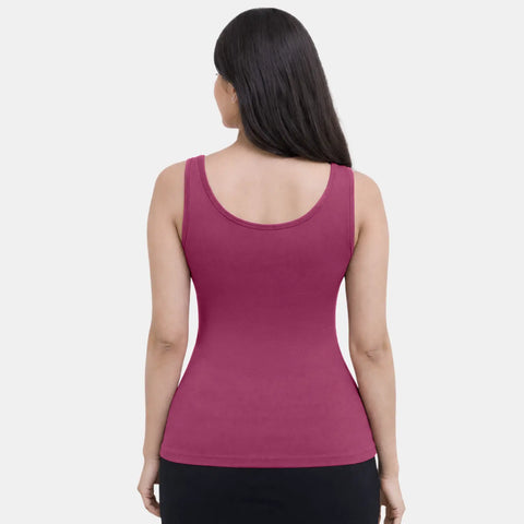 Envie Regular Fit U-Neck Short Length Tank Top - NVC3006 (Dark Maroon)