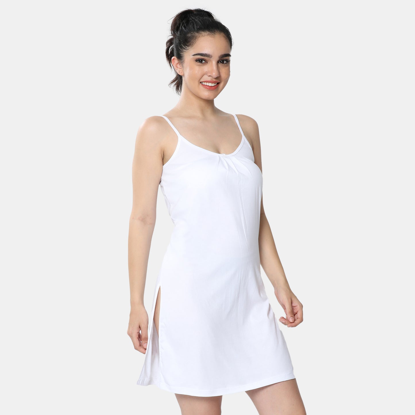 Envie Relaxed Fit Scoop Neck Thigh Length Kurta Slip - NVC3027