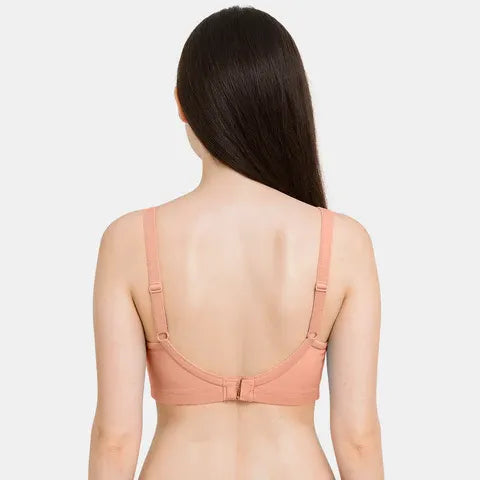 Soft peach T-shirt bra Envie cotton spandex non padded comfortable bra for women