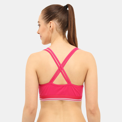 Envie Padded Non-Wired Full Coverage Sports Bra - NVB1069 (Fusia Pink)