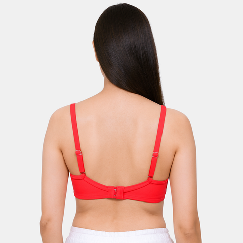 Envie Non-Padded Non-Wired 3/4th Coverage Minimiser Bra - NVB1139 (True red)