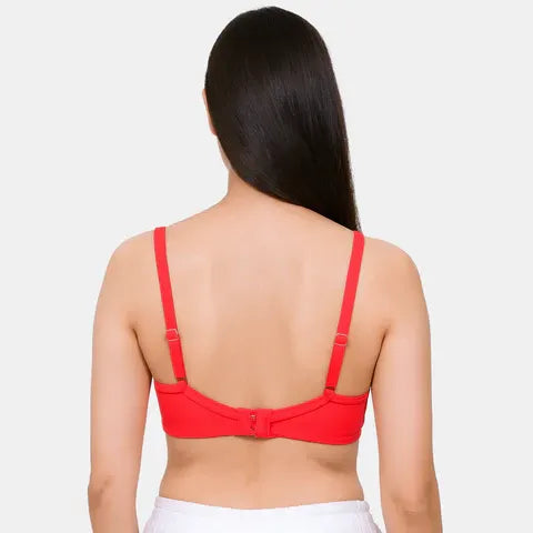 Envie 3/4th coverage minimiser bra true red NVB1139 non padded non wired smooth fit reducing bust appearance bra