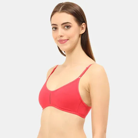 Red 3/4th coverage T-shirt bra Envie non padded non wired smooth daily wear lingerie