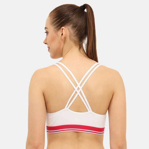 Envie Padded Non-Wired Full Coverage Sports Bra - NVB1069 (White Asso)