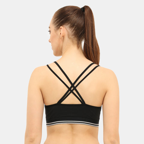 Envie Padded Non-Wired Full Coverage Sports Bra - NVB1069 (Black)