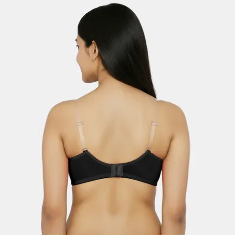 Black 3/4th coverage minimiser bra Envie non padded non wired smooth daily wear lingerie